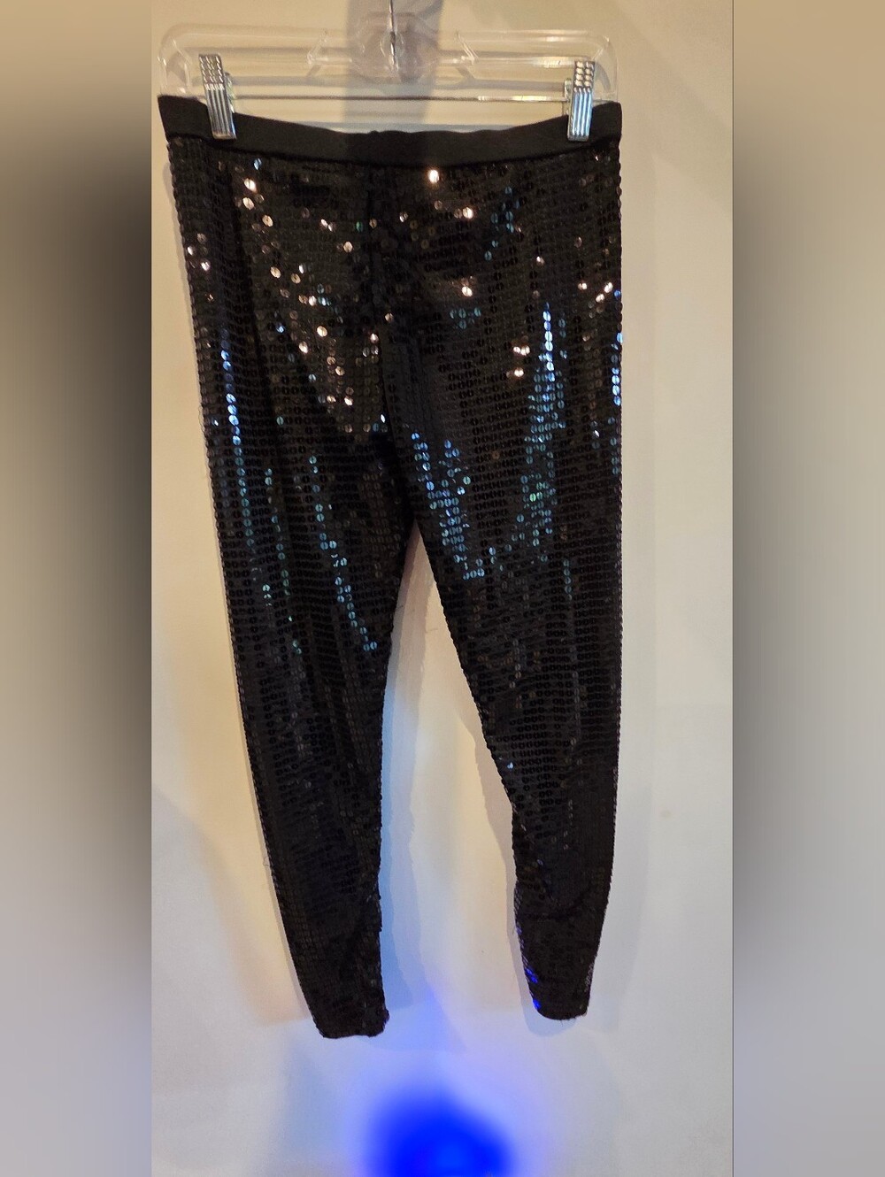 Womans Black Sequin Leggings